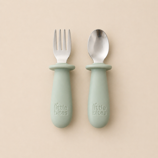 Complete Starting Solids Kit — cutlery set, Green