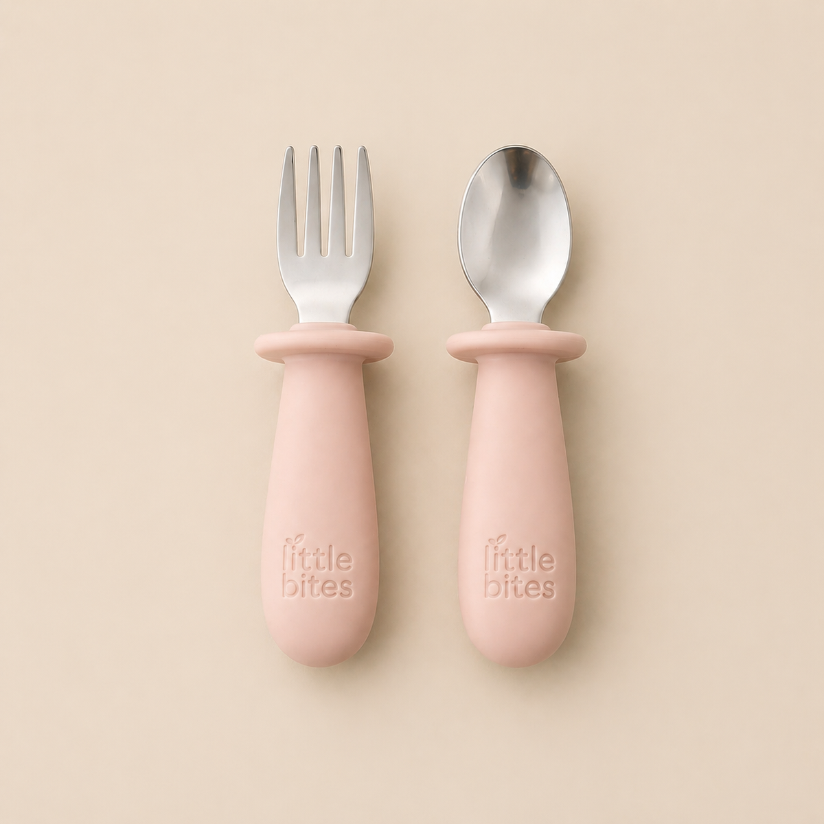 Complete Starting Solids Kit — cutlery set, Pink