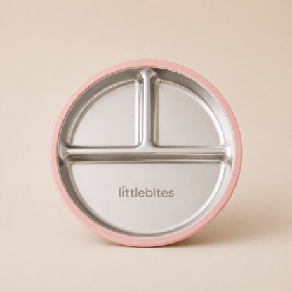 Complete Starting Solids Kit — suction plate, Pink